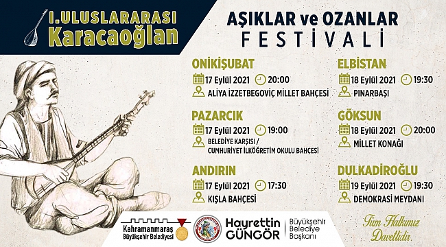 Karacaoğlan Aşıklar ve Ozanlar Festivali Başlıyor