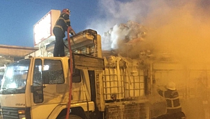 Kahramanmaraş'ta kamyonun damperinde çıkan yangın korkuttu!