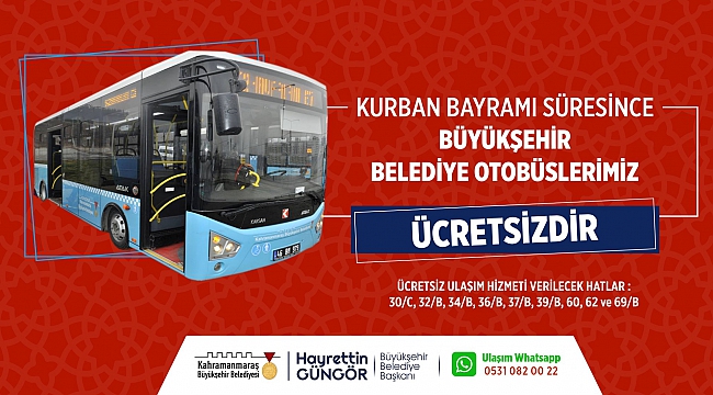 Büyükşehir Otobüsleri Bayramda Ücretsiz Ulaşım Hizmeti Verecek.