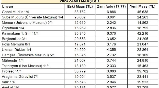 Memur, polis, öğretmen, doktor! Kim ne kadar zam alacak? İşte kalem kalem yeni maaş tablosu...!