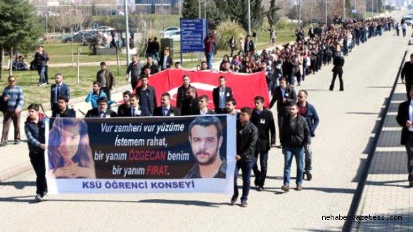 Sütçü İmam Üniversitesi Öğrencileri Özgecan ve Fırat İçin Yürüdü